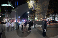 Ambulance And NYPD Response To A Protest With Pro-Israel And Pro-Palestine Participants At Eastern Parkway And Kingston Avenue In Crown Heights Brooklyn New York