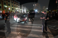 Ambulance And NYPD Response To A Protest With Pro-Israel And Pro-Palestine Participants At Eastern Parkway And Kingston Avenue In Crown Heights Brooklyn New York