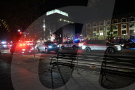 Ambulance And NYPD Response To A Protest With Pro-Israel And Pro-Palestine Participants At Eastern Parkway And Kingston Avenue In Crown Heights Brooklyn New York