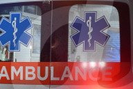 Ambulance And NYPD Response To A Protest With Pro-Israel And Pro-Palestine Participants At Eastern Parkway And Kingston Avenue In Crown Heights Brooklyn New York
