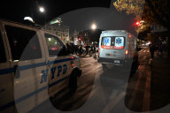 Ambulance And NYPD Response To A Protest With Pro-Israel And Pro-Palestine Participants At Eastern Parkway And Kingston Avenue In Crown Heights Brooklyn New York