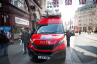 Metropolitan Police Facial Recognition van parked in Oxford Street, London, UK. 