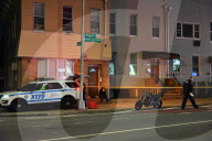 NYPD Highway Collision Investigation Squad At The Scene On Woodhaven Boulevard And Myrtle Avenue In Forest Park Queens New York