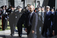The Deposition Of The Crowns In Memory Of The Fallen Of The Resistance During The 80th Liberation Day At Sacrario Dei Caduti Milanesi In Milan