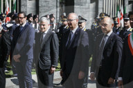 The Deposition Of The Crowns In Memory Of The Fallen Of The Resistance During The 80th Liberation Day At Sacrario Dei Caduti Milanesi In Milan