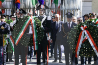 The Deposition Of The Crowns In Memory Of The Fallen Of The Resistance During The 80th Liberation Day At Sacrario Dei Caduti Milanesi In Milan