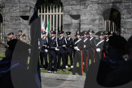 The Deposition Of The Crowns In Memory Of The Fallen Of The Resistance During The 80th Liberation Day At Sacrario Dei Caduti Milanesi In Milan