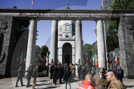 The Deposition Of The Crowns In Memory Of The Fallen Of The Resistance During The 80th Liberation Day At Sacrario Dei Caduti Milanesi In Milan