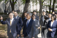 Former President Moon Jae-in Attends 7th Anniversary Of April 27 Inter-Korean Panmunjom Declaration