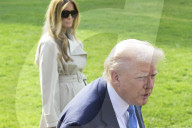 DC: President Trump and First Lady Melania Trump hold a White House departure