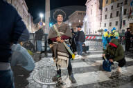Pilgrims Wait For Pope Francis' Funeral
