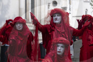 Activists Belonging To Climate Protest Group 'Just Stop Oil' March From Westminster To Waterloo, London In The Group's Final Protest On 26 April 2025