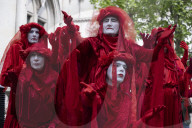 Activists Belonging To Climate Protest Group 'Just Stop Oil' March From Westminster To Waterloo, London In The Group's Final Protest On 26 April 2025