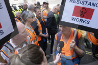 Activists Belonging To Climate Protest Group 'Just Stop Oil' March From Westminster To Waterloo, London In The Group's Final Protest On 26 April 2025