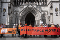 Activists Belonging To Climate Protest Group 'Just Stop Oil' March From Westminster To Waterloo, London In The Group's Final Protest On 26 April 2025