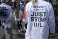 Activists Belonging To Climate Protest Group 'Just Stop Oil' March From Westminster To Waterloo, London In The Group's Final Protest On 26 April 2025