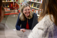 Yaël Braun-Pivet At The Decitre Bookstore In Lyon