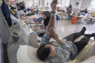 Iranians Attend To Donate Blood For Massive Blast Victims
