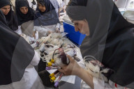Iranians Attend To Donate Blood For Massive Blast Victims