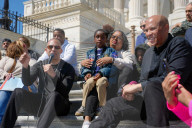 House Minority Leader Hakeem Jeffries (D-NY) And Sen. Cory Booker (D-NJ) Led A Protest On Capitol Hill Sitting On The Steps Of The House Of Representatives