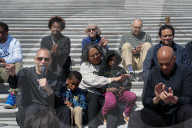 House Minority Leader Hakeem Jeffries (D-NY) And Sen. Cory Booker (D-NJ) Led A Protest On Capitol Hill Sitting On The Steps Of The House Of Representatives