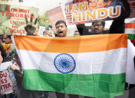 Justice for Kashmir vctims protest outside the Pakistan High Commission (Embassy) London, UK.