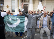 Justice for Kashmir vctims protest outside the Pakistan High Commission (Embassy) London, UK.