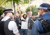 Justice for Kashmir vctims protest outside the Pakistan High Commission (Embassy) London, UK.