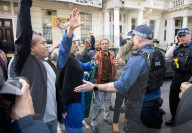 Justice for Kashmir vctims protest outside the Pakistan High Commission (Embassy) London, UK.