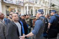 Justice for Kashmir vctims protest outside the Pakistan High Commission (Embassy) London, UK.