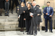Carl Gustaf, Silvia, Madeleine und Chris bei der Trauerfeier für Andreas von Sachsen-Coburg und Gotha in Coburg