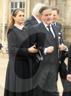 Carl Gustaf, Silvia, Madeleine und Chris bei der Trauerfeier für Andreas von Sachsen-Coburg und Gotha in Coburg