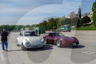 Visitors Admire Classic Cars At The Munich Vintage Car Meeting