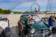 Visitors Admire Classic Cars At The Munich Vintage Car Meeting