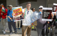 pro-Pakistan group of activists protest outside the Indian High Commission, London, UK 