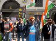 pro-Pakistan group of activists protest outside the Indian High Commission, London, UK 