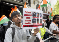 pro-Pakistan group of activists protest outside the Indian High Commission, London, UK 