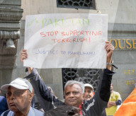 pro-Pakistan group of activists protest outside the Indian High Commission, London, UK 