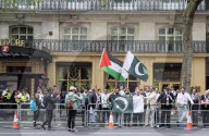 pro-Pakistan group of activists protest outside the Indian High Commission, London, UK 