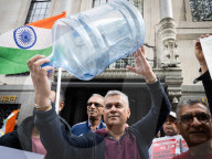 pro-Pakistan group of activists protest outside the Indian High Commission, London, UK 
