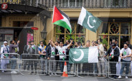pro-Pakistan group of activists protest outside the Indian High Commission, London, UK 