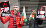 pro-Pakistan group of activists protest outside the Indian High Commission, London, UK 
