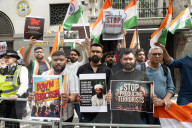 pro-Pakistan group of activists protest outside the Indian High Commission, London, UK 