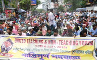 Teachers Protest In Kolkata , India.