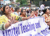 Teachers Protest In Kolkata , India.