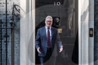 Prime Minister Of The Palestinian Authority Mohammad Mustafa Visits Downing Street In London