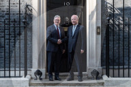 Prime Minister Of The Palestinian Authority Mohammad Mustafa Visits Downing Street In London