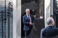 Prime Minister Of The Palestinian Authority Mohammad Mustafa Visits Downing Street In London
