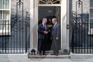 Prime Minister Of The Palestinian Authority Mohammad Mustafa Visits Downing Street In London