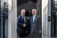 Prime Minister Of The Palestinian Authority Mohammad Mustafa Visits Downing Street In London